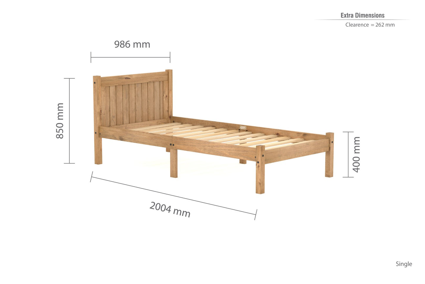 Birlea Rio 3ft Single Oak Pine Bed Frame