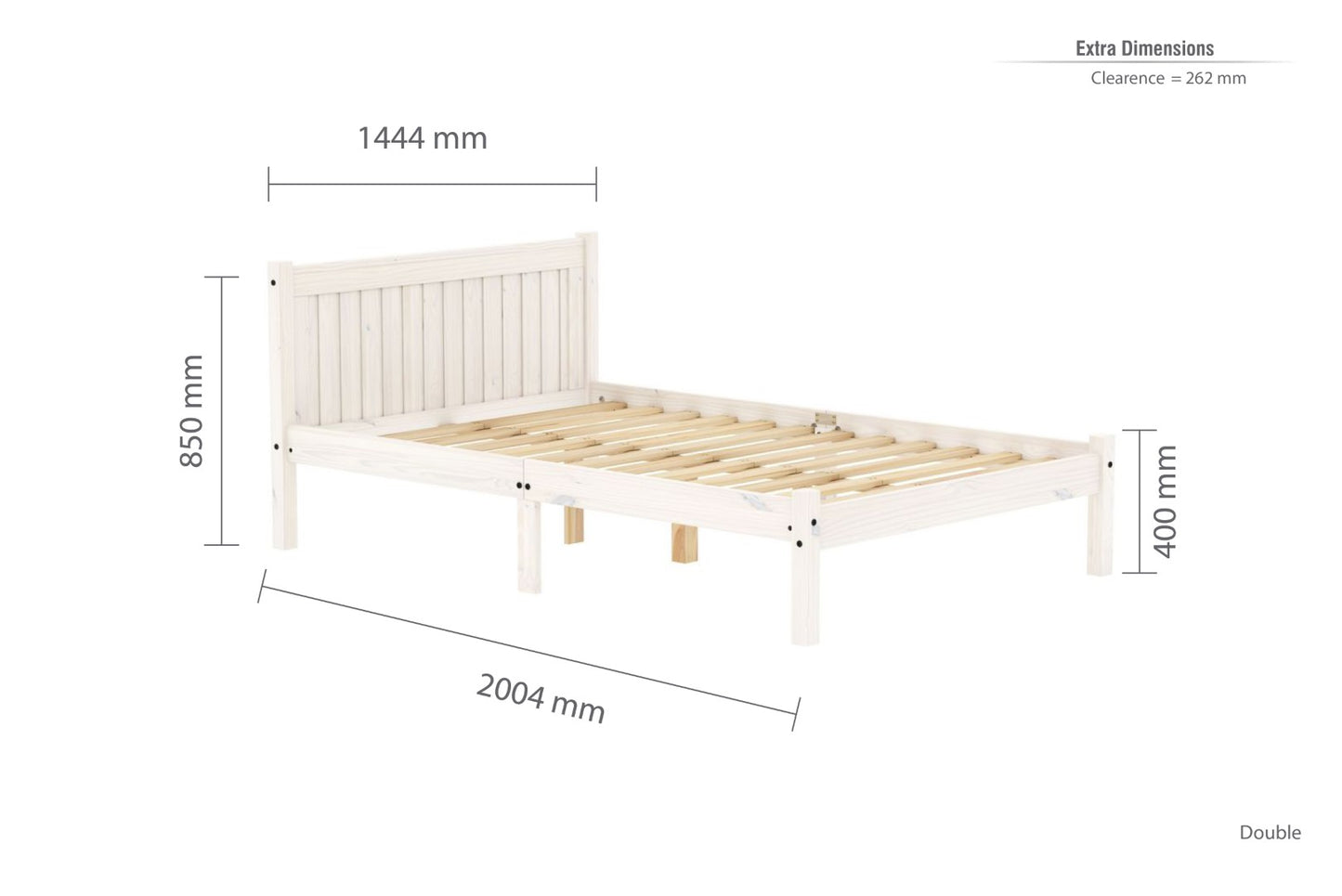 Birlea Rio 4ft6 Double White Pine Bed Frame