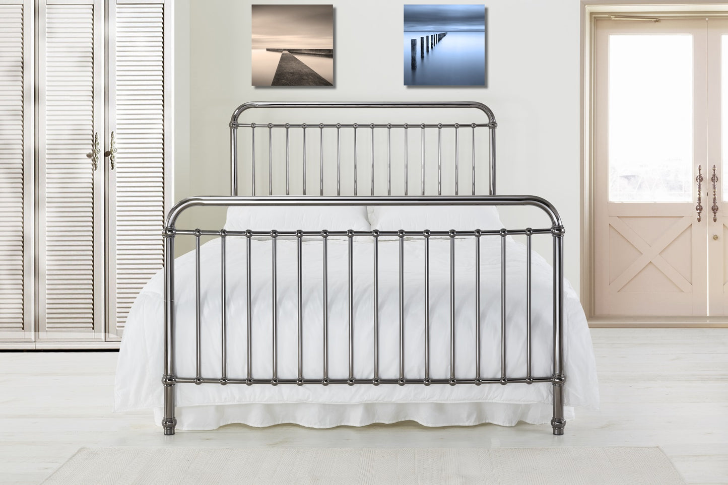 Time Living Rose 5ft Kingsize Black Metal Bed Frame