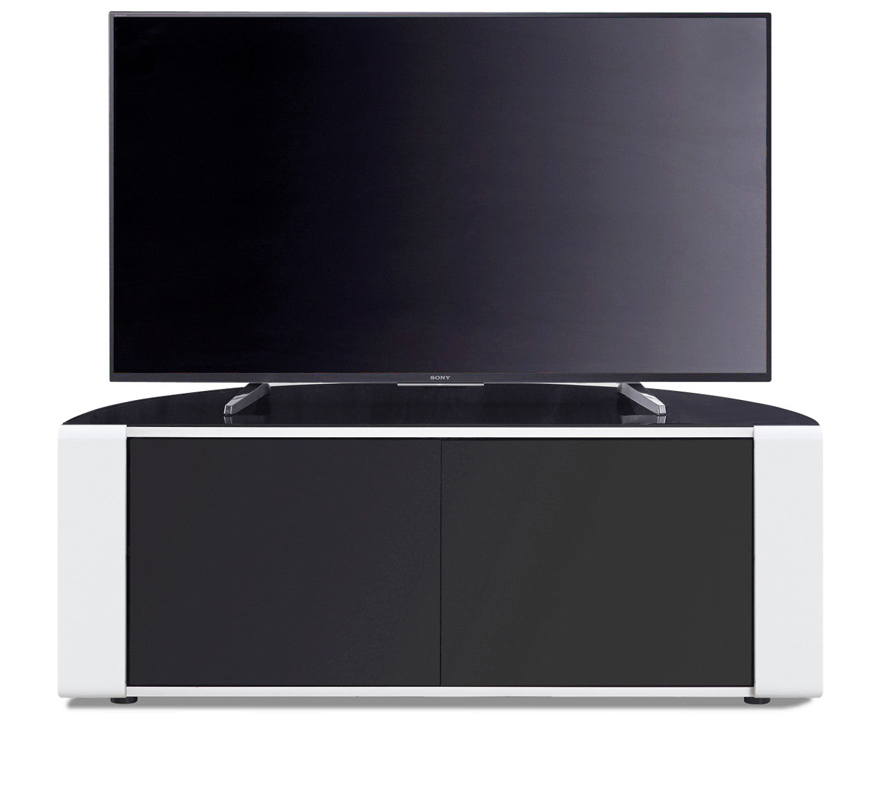 Sirius 1200 Black/White 55 Inches Corner TV Unit Stand