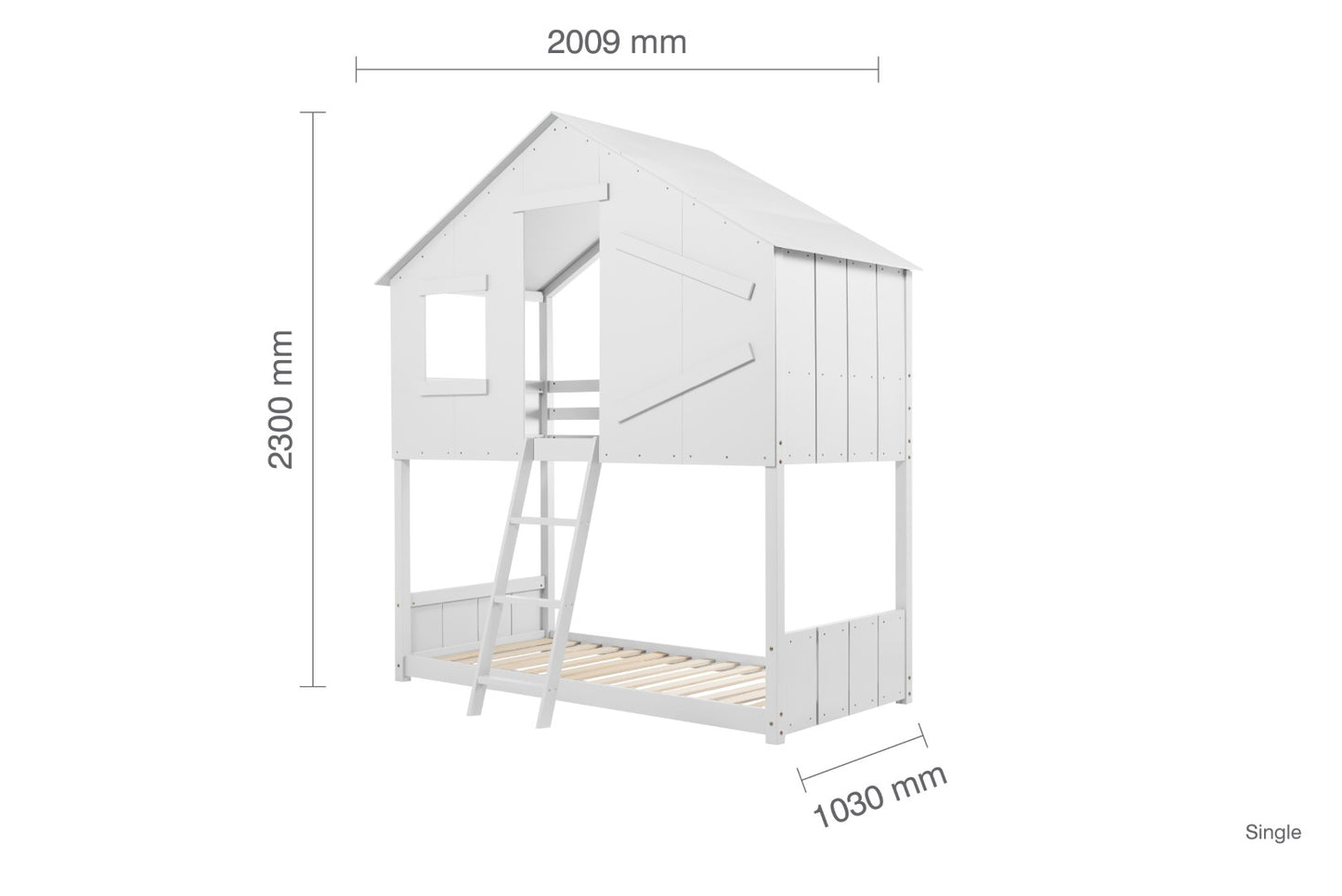 Birlea Safari 3ft Single White Pine Bunk Bed Frame