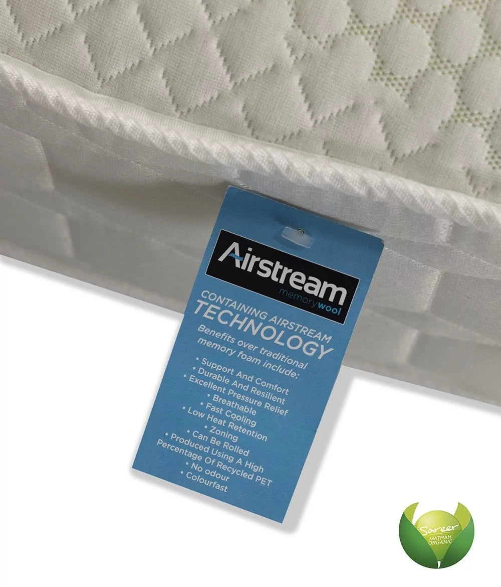 Sareer Memory wool 3ft Single Open Coil Mattress