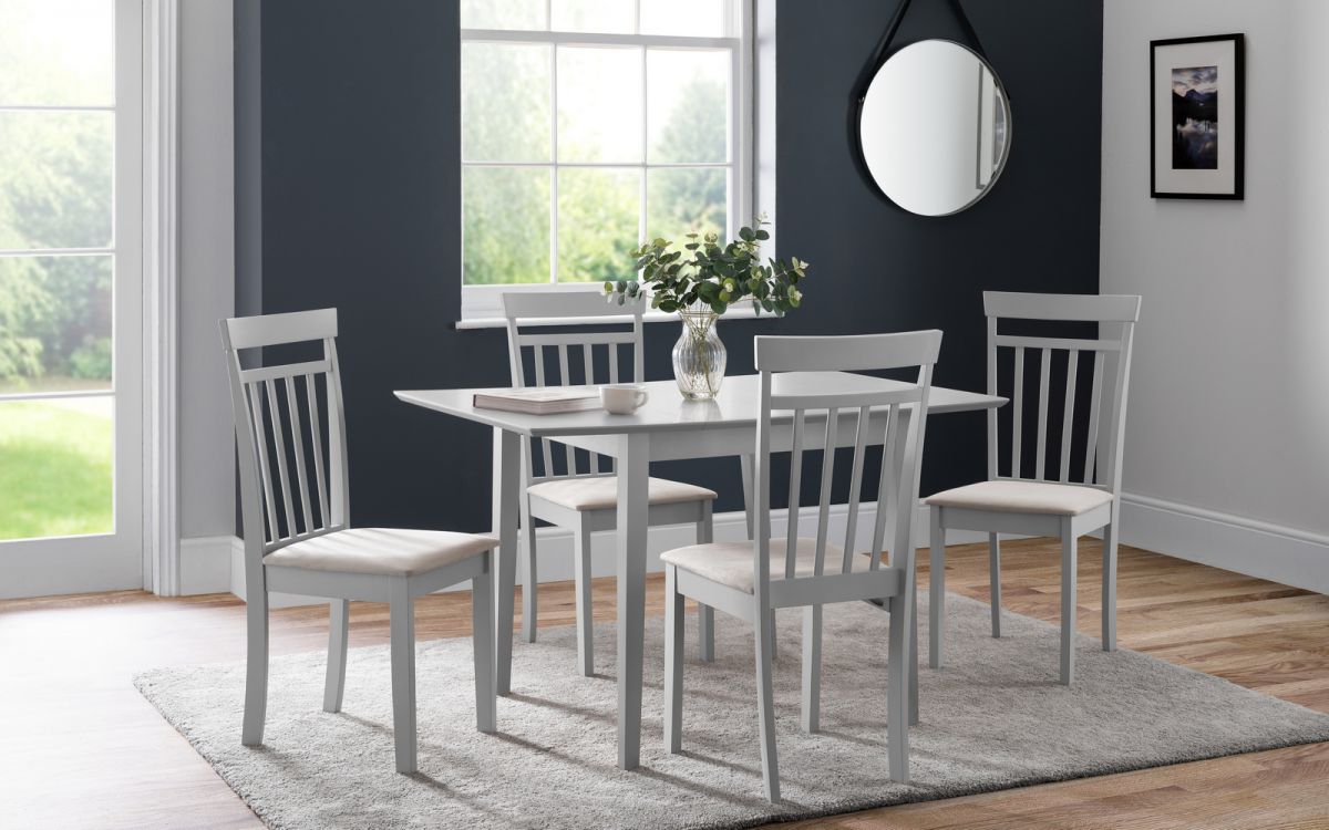 Set Of Rufford Grey Table & 4 Coast Grey Chairs