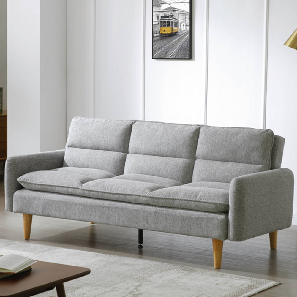 Shankar Relax Linen Effect Grey 3 Seater Sofa Bed.Free UK Delivery.
