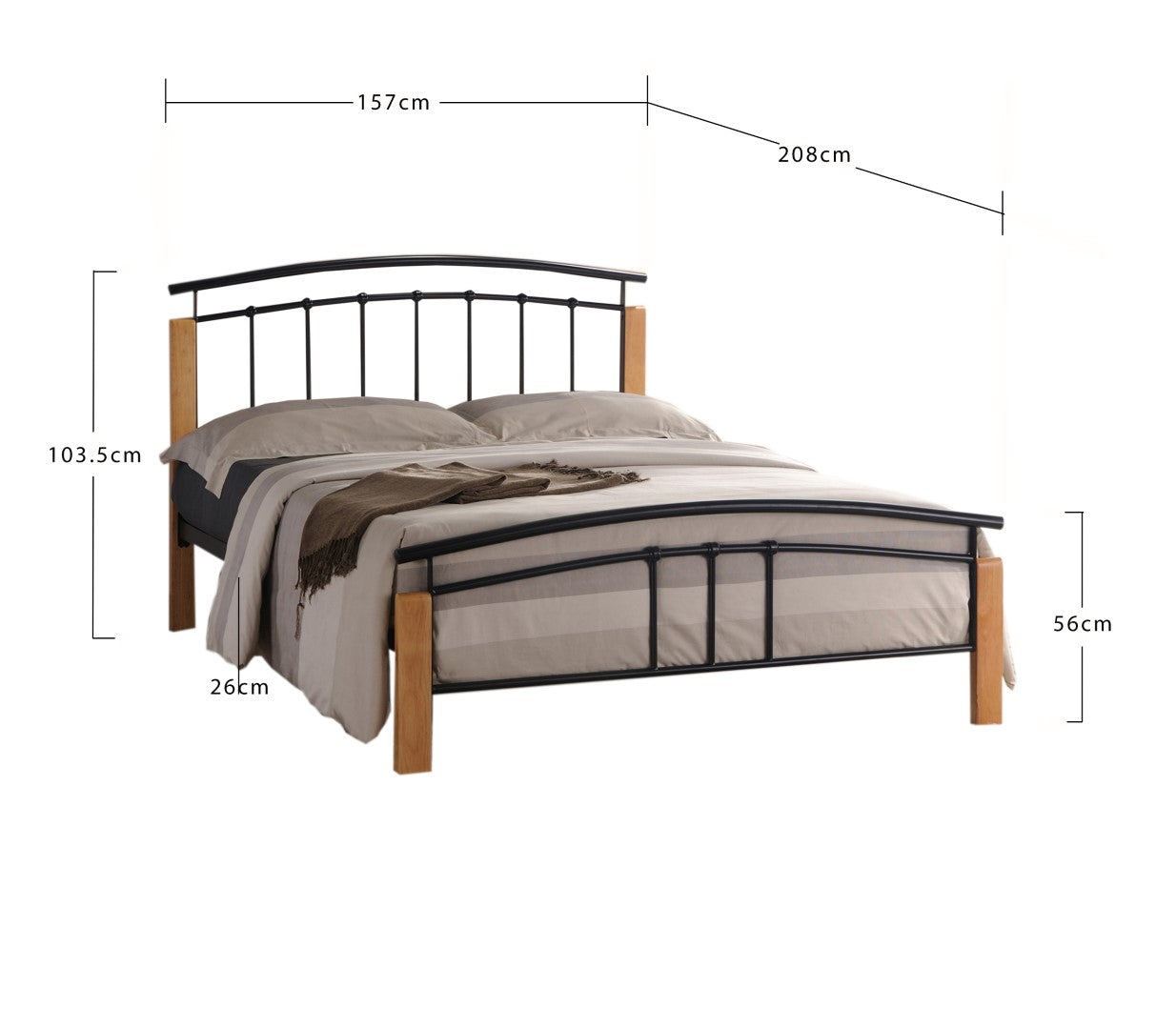 Time Living Tetras 5ft Kingsize Black Metal Bed Frame