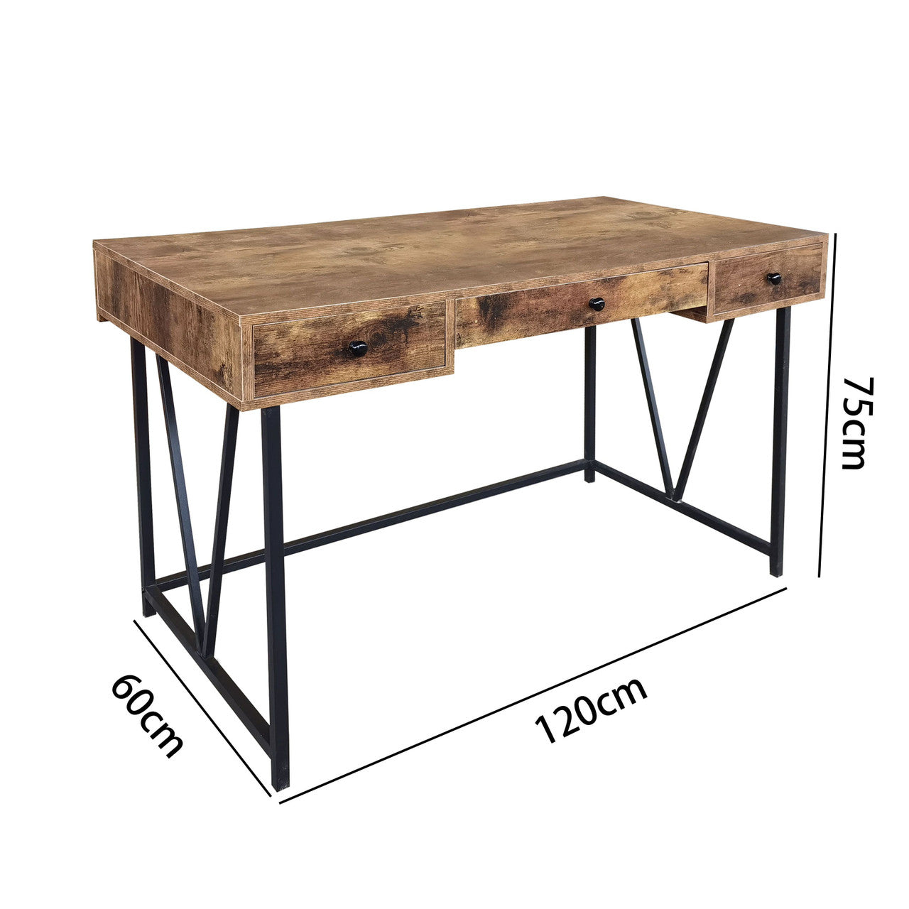 dimensions with industrial desk