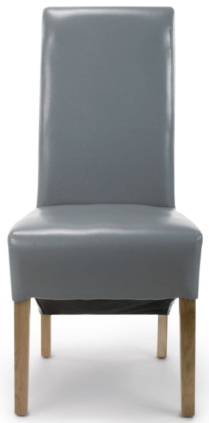 Shankar Krista Roll Back Bonded Leather Grey Dining Chair (Sold in Pairs)