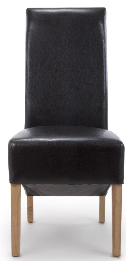 Shankar Krista Roll Back Bonded Leather Black Dining Chair (Sold in Pairs)