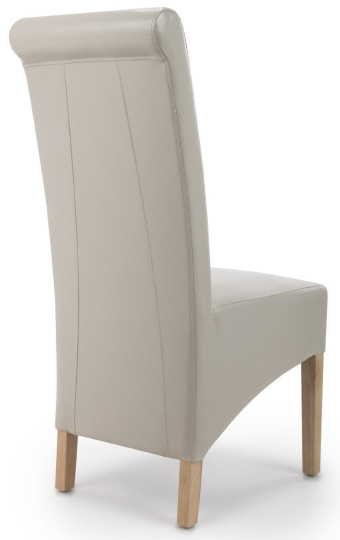 Shankar Krista Roll Back Bonded Leather Ivory Dining Chair (Sold in Pairs)