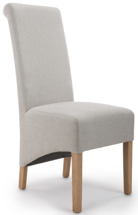 Shankar Krista Roll Back Herringbone Plain Cappuccino Dining Chair  (Sold in Pairs)