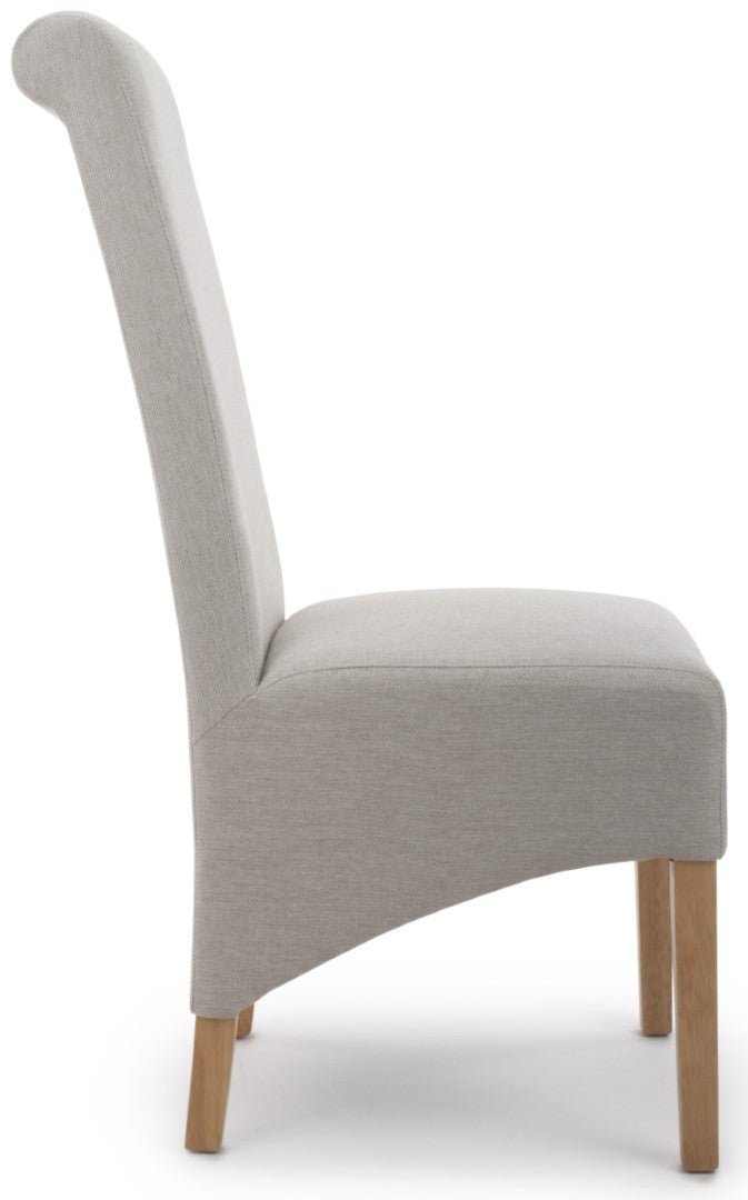 Shankar Krista Roll Back Herringbone Plain Cappuccino Dining Chair  (Sold in Pairs)