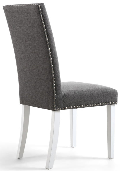 Randall Stud Detail Linen Effect Steel Grey Dining chairs