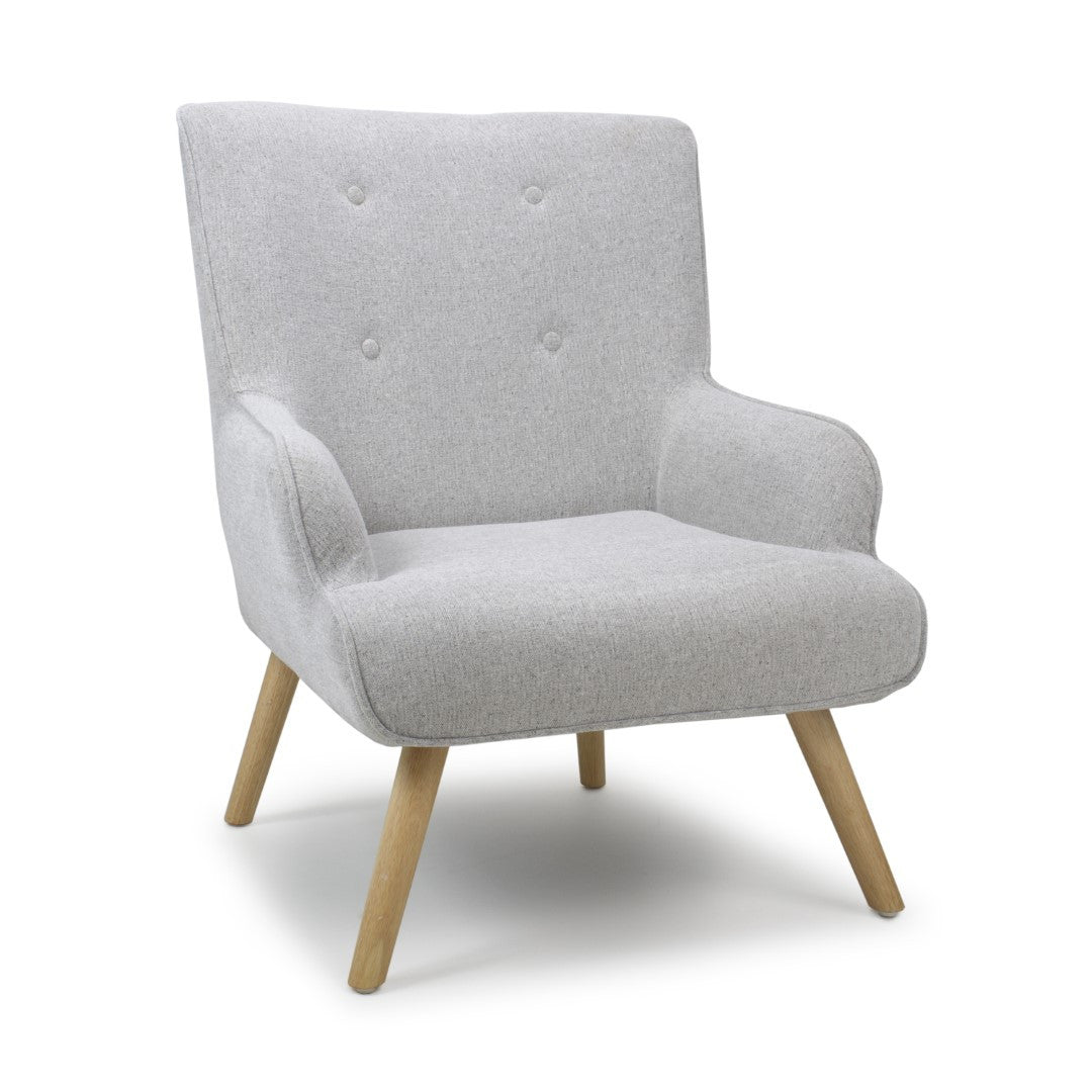 Shankar Cinema Flax Effect Silver Grey Armchair