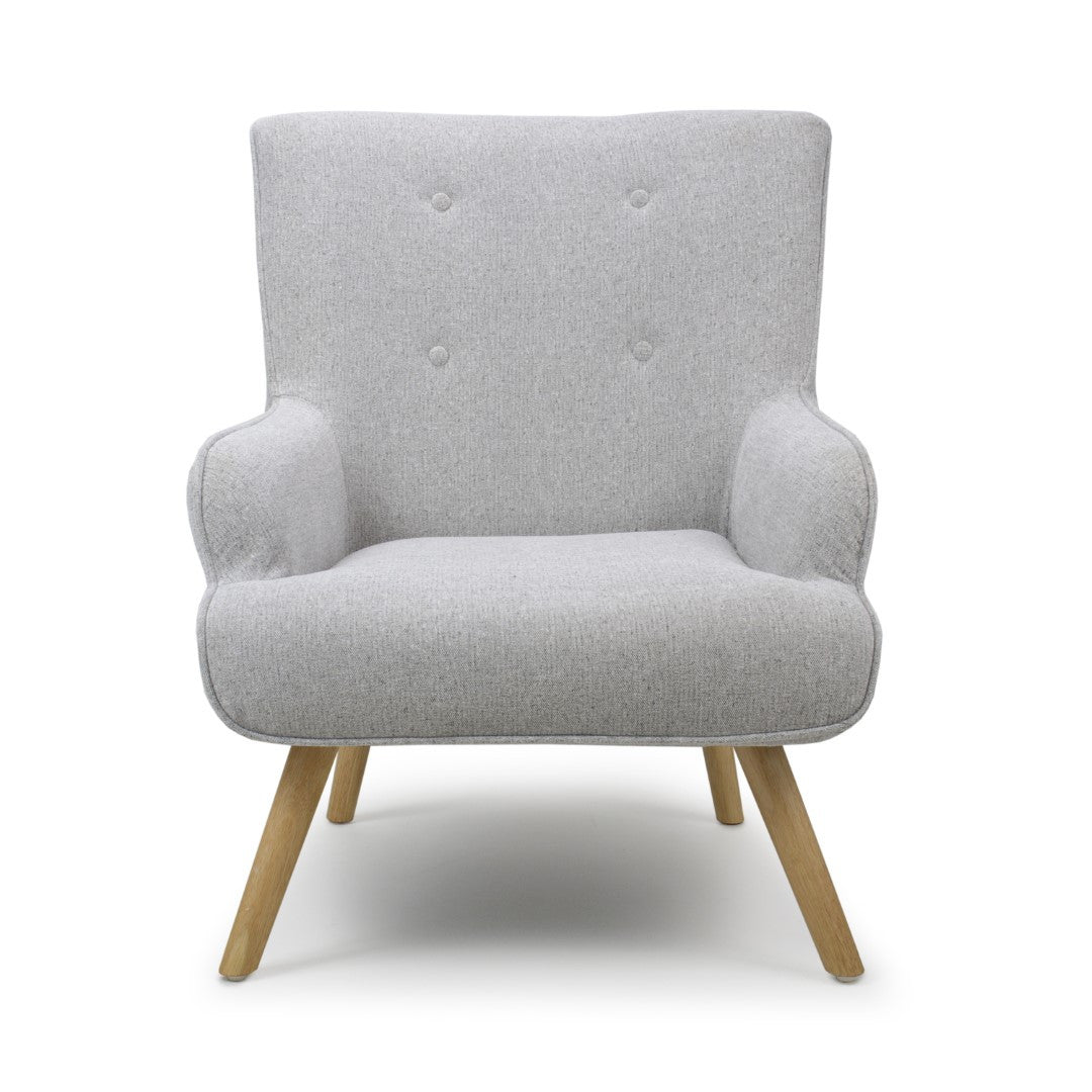 Shankar Cinema Flax Effect Silver Grey Armchair