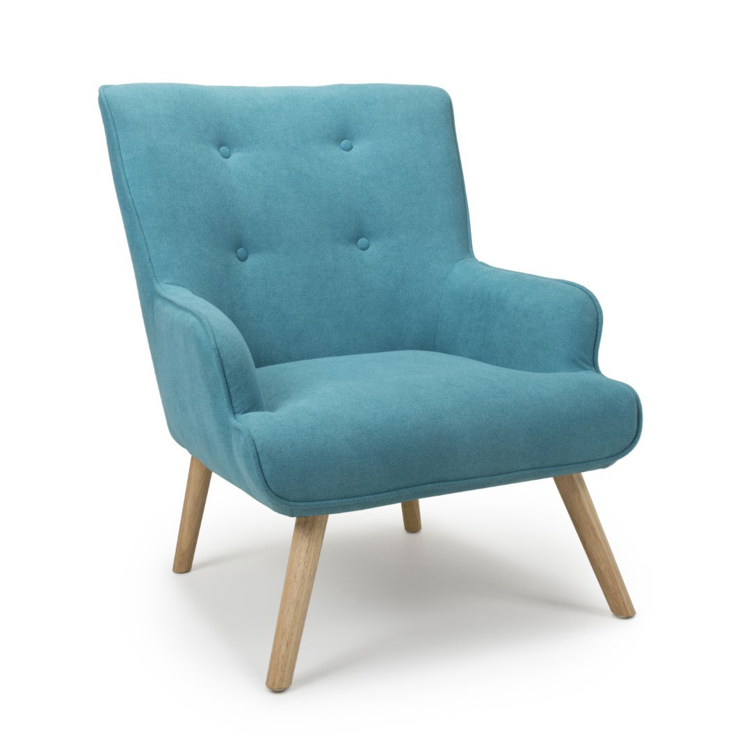 Shankar Cinema Chenille Effect Turquoise Blue Armchair