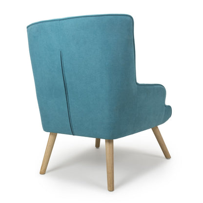 Shankar Cinema Chenille Effect Turquoise Blue Armchair