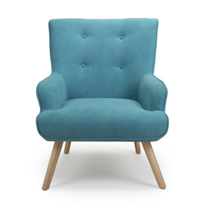 Shankar Cinema Chenille Effect Turquoise Blue Armchair