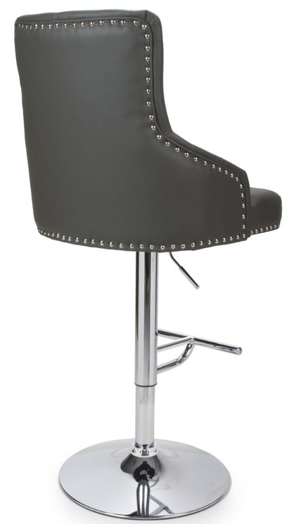 Shankar Furniture Rocco Leather Effect Graphite Grey Bar Stool