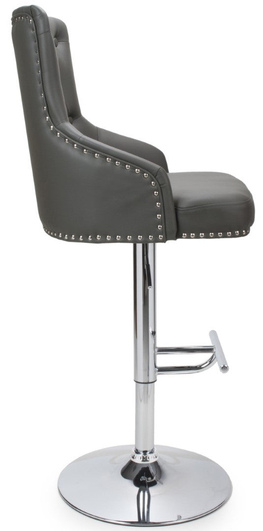 Shankar Furniture Rocco Leather Effect Graphite Grey Bar Stool