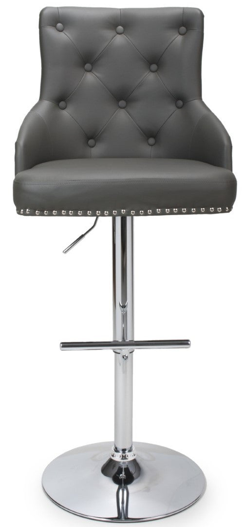 Shankar Furniture Rocco Leather Effect Graphite Grey Bar Stool