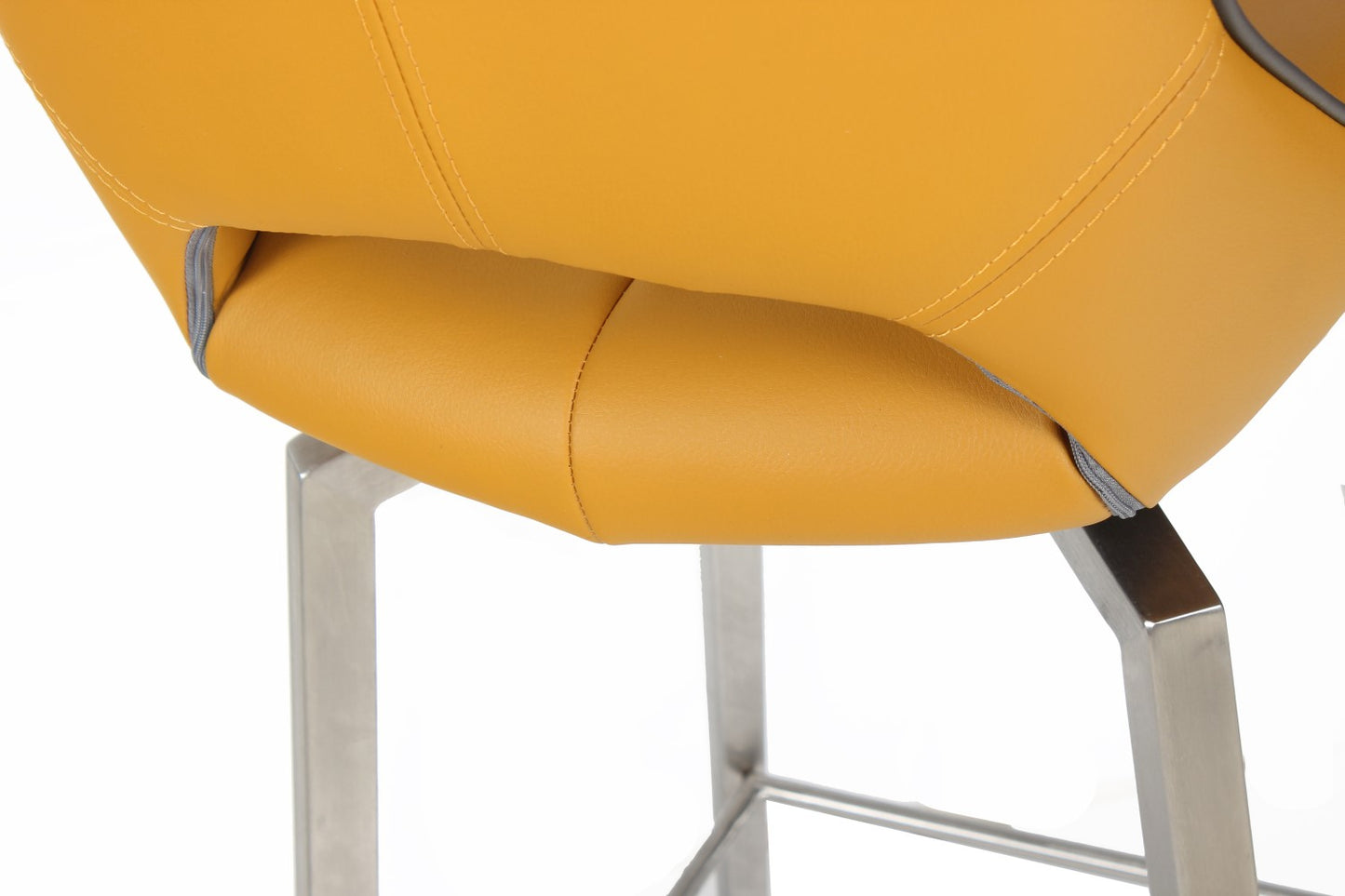 Shankar Mako Swivel Leather Effect Yellow Bar Chair