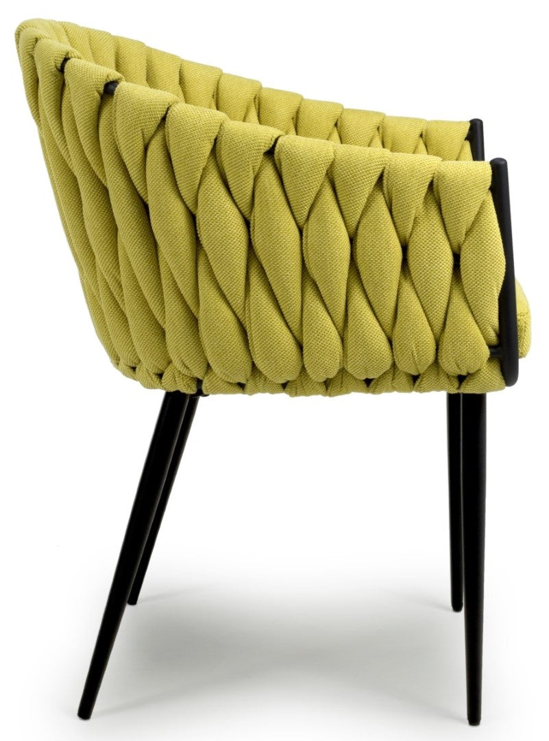 Shankar Pandora Braided Yellow Dining Chair (Sold in Pairs)