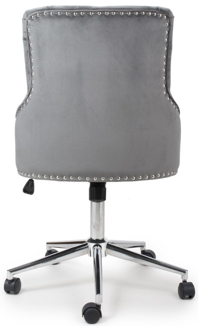 Shankar Rocco Brushed Velvet Grey Office Chair (Sold In Pairs)
