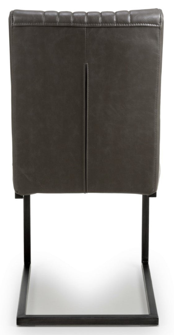 Shankar Archer Cantilever Leather Effect Grey Dining Chairs (Solid in pairs)