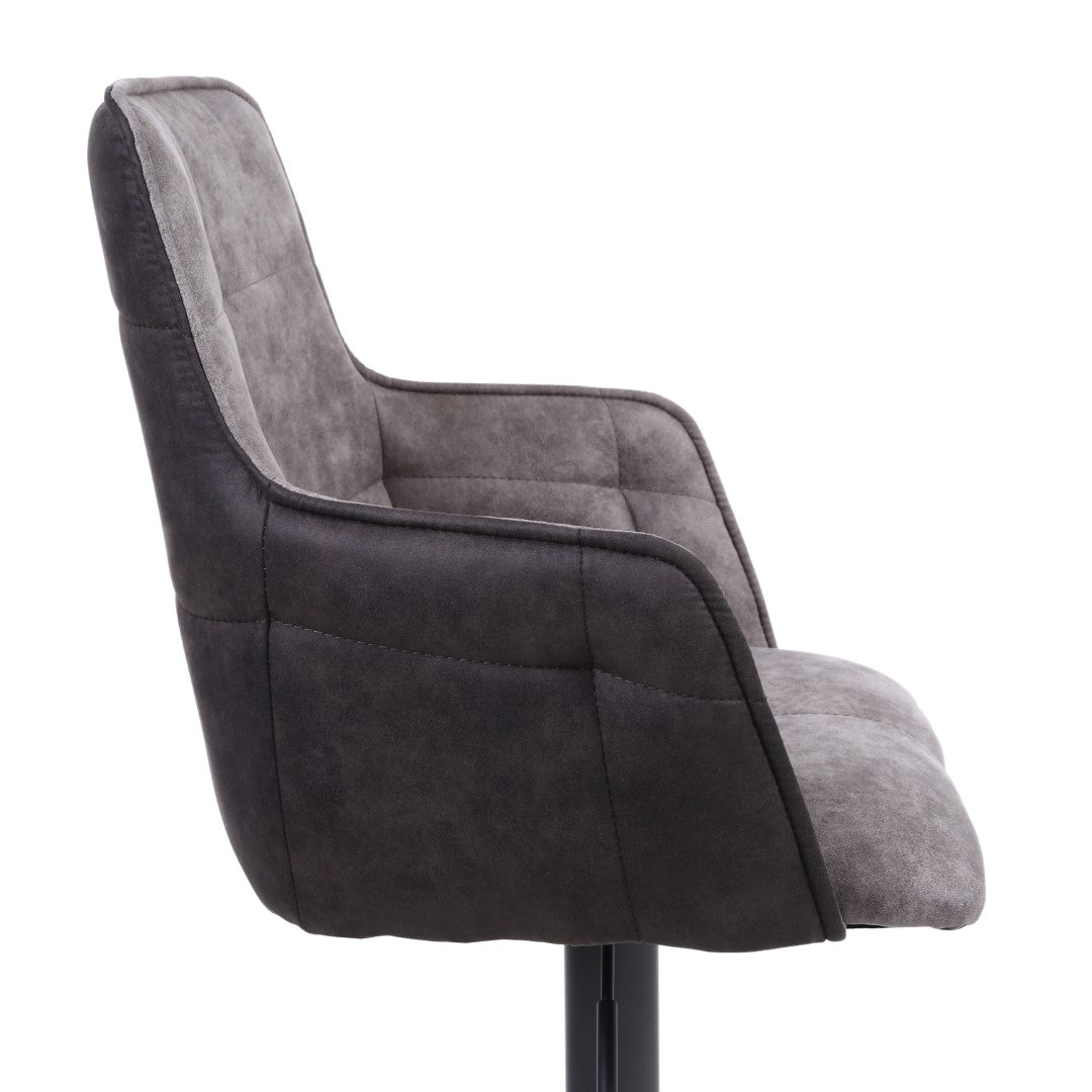 Shankar Orion Suede Effect Light Grey Bar Stool