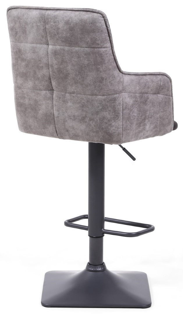 Shankar Orion Suede Effect Dark Grey Bar Stool