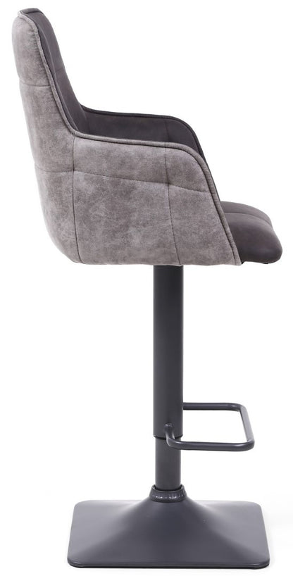 Shankar Orion Suede Effect Dark Grey Bar Stool