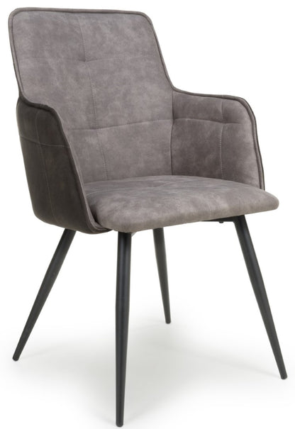 Orion Suede Effect Light Grey Dining Chair (Sold in Pairs)