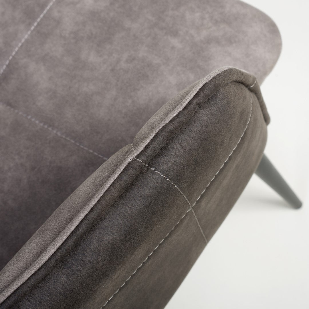 Orion Suede Effect Light Grey Dining Chair (Sold in Pairs)