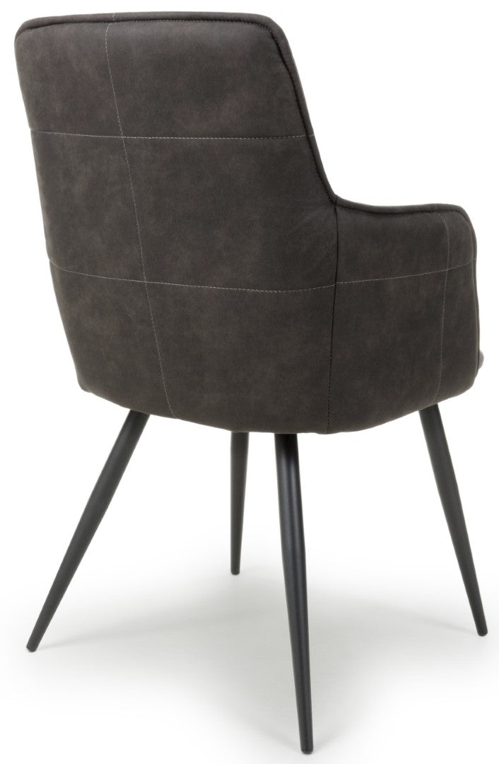 Orion Suede Effect Light Grey Dining Chair (Sold in Pairs)