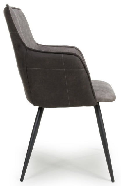 Orion Suede Effect Light Grey Dining Chair (Sold in Pairs)