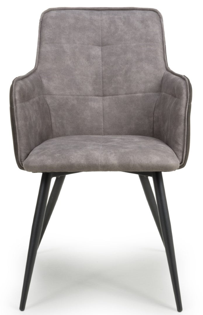 Orion Suede Effect Light Grey Dining Chair (Sold in Pairs)