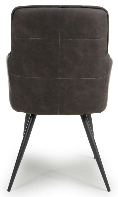 Orion Suede Effect Light Grey Dining Chair (Sold in Pairs)