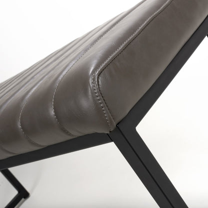 Shankar Furniture Archer Leather Effect Grey Bench