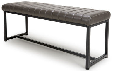 Shankar Archer Leather Effect Grey Bench