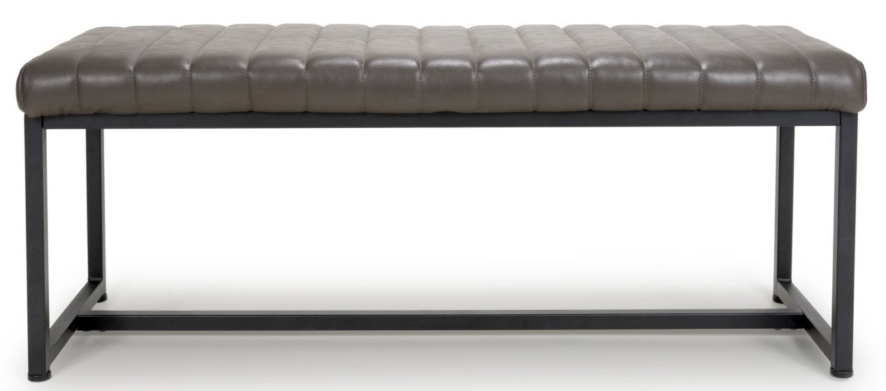 Shankar Archer Leather Effect Grey Bench