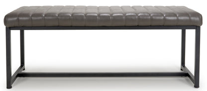 Shankar Furniture Archer Leather Effect Grey Bench