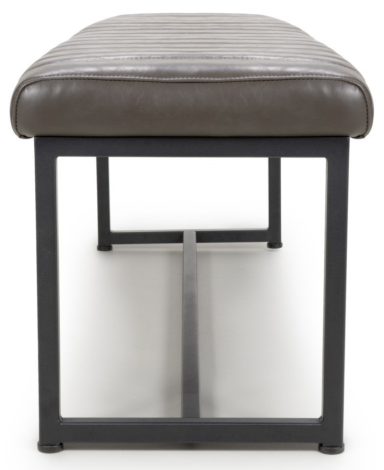 Shankar Archer Leather Effect Grey Bench