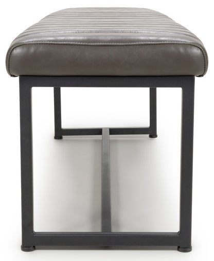 Shankar Furniture Archer Leather Effect Grey Bench