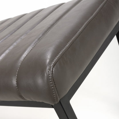 Shankar Furniture Archer Leather Effect Grey Bench