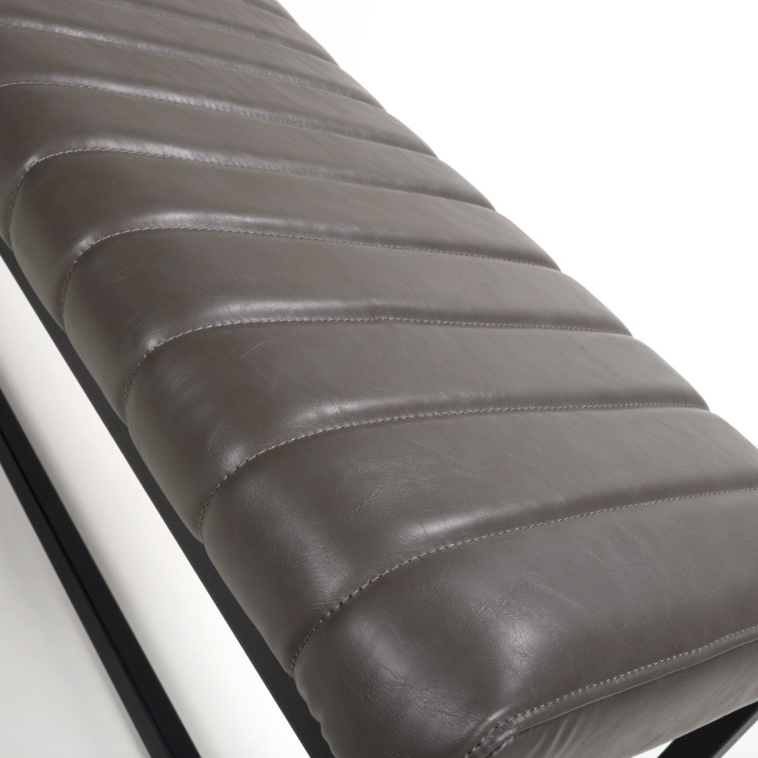 Shankar Archer Leather Effect Grey Bench