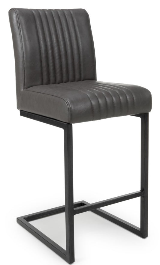 Shankar Archer Cantilever Leather Effect Grey Bar Chair