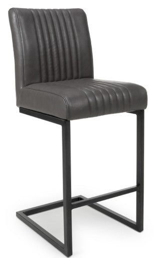 Shankar Archer Cantilever Leather Effect Grey Bar Chair