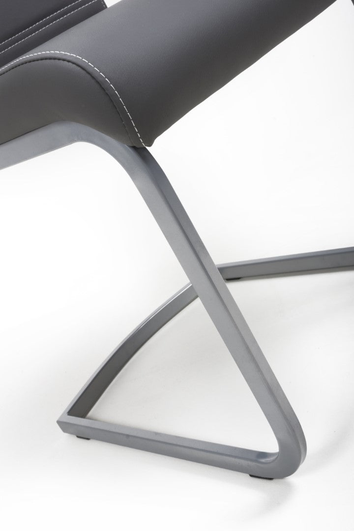 Shankar Callisto Leather Effect Grey Dining Chair (Sold in Pairs)