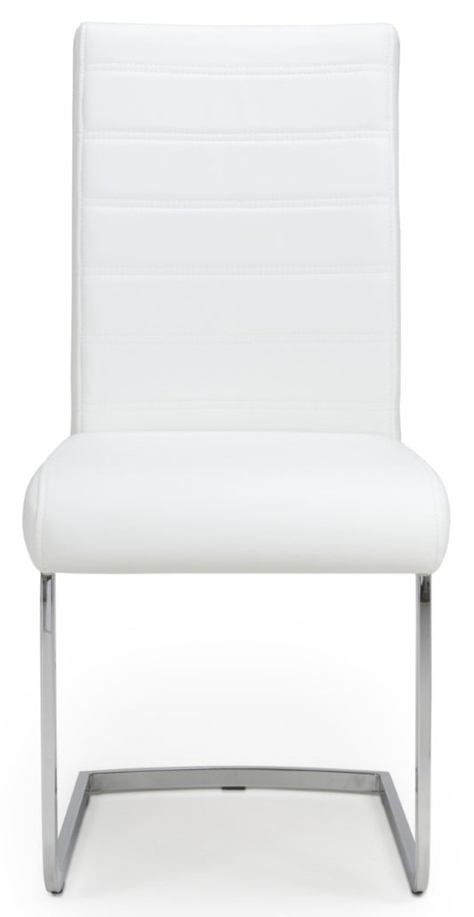 Shankar Callisto Leather Effect White Dining Chair (Sold in Pairs)