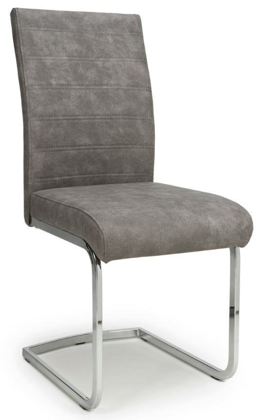 Shankar Callisto Suede Effect Grey Dining Chair (Sold in Pairs)